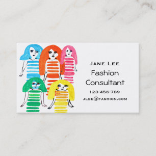 Fashion Consultant cute watercolor Business Card