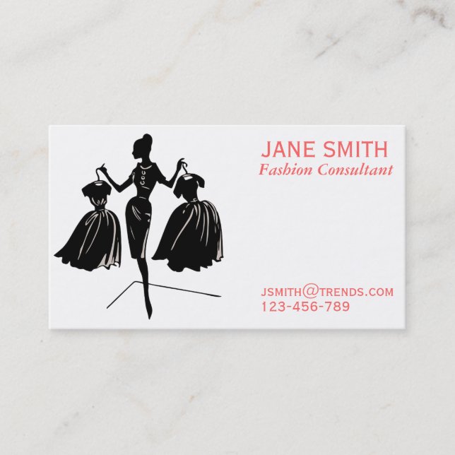 Fashion Consultant freelance professional Business Card (Front)