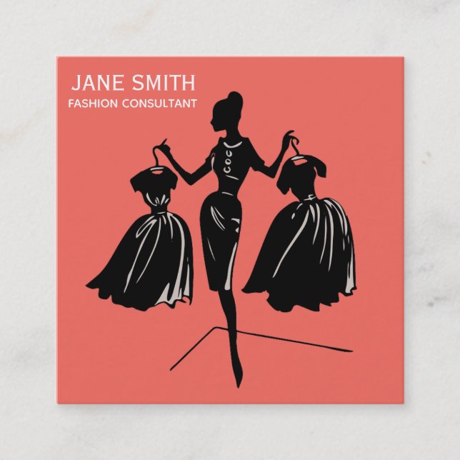 Fashion Consultant freelance professional modern Square Business Card (Front)