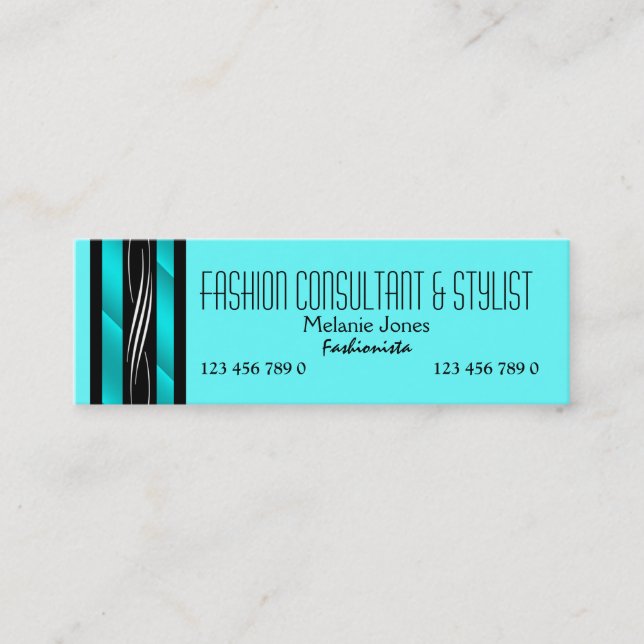 Fashion consultant stylist shopper PERSONALIZE Mini Business Card (Front)