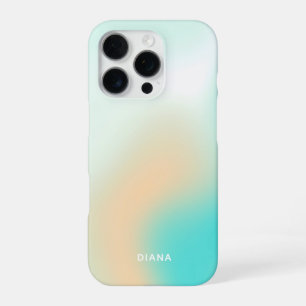 Fashion Cool Mint Beige Gradient Tie Dye Custom iPhone 16 Pro Case