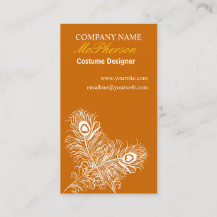 Fashion Costume Designer Peacock Bird Feathers Business Card