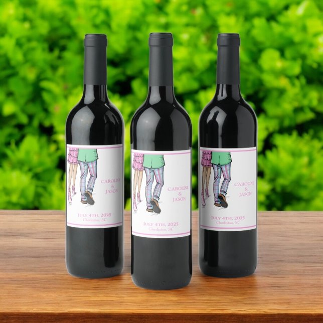 Fashion Couple Red Lobster Shower Wedding Favours Wine Label (Creator Uploaded)