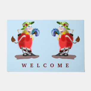 Fashion Cow Doormat - Welcome - Funny