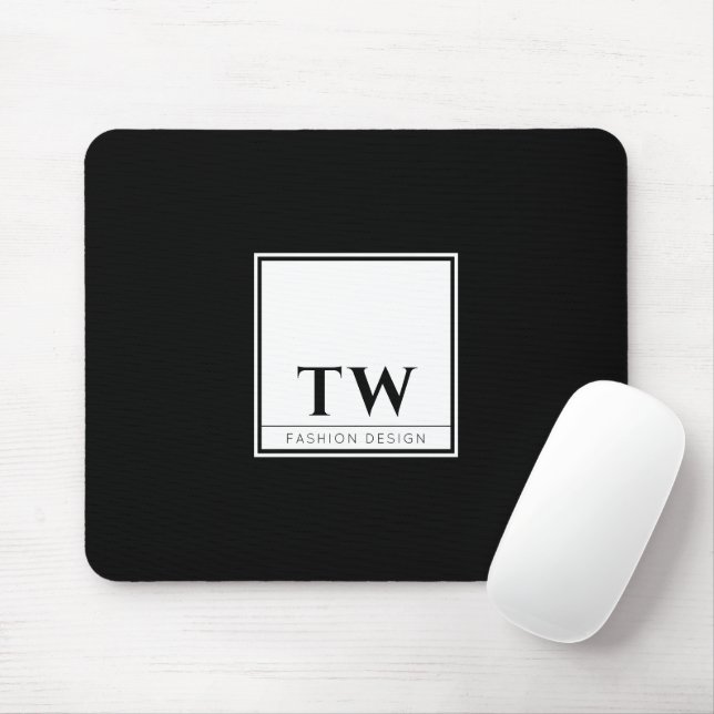 Fashion Design Black Mouse Mat (With Mouse)