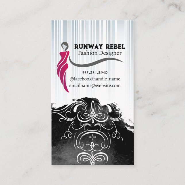 Fashion Design Logo Business Card (Front)