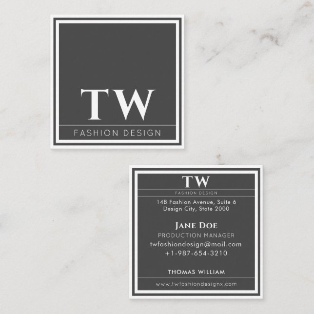 Fashion Design Square Business Card (Front/Back)