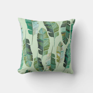 Fashion design with tropical banana plants cushion