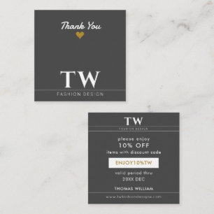Fashion Designer Black Discount Card