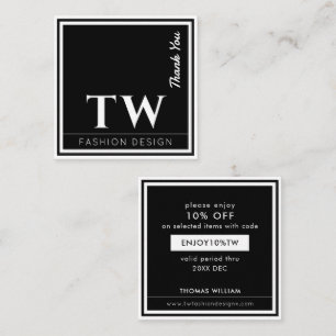 Fashion Designer Black Discount Card