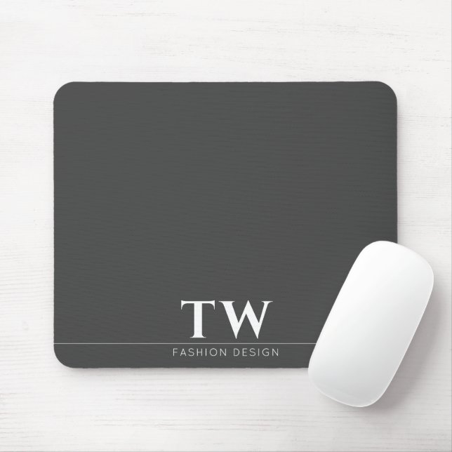 Fashion Designer Black Mouse Mat (With Mouse)