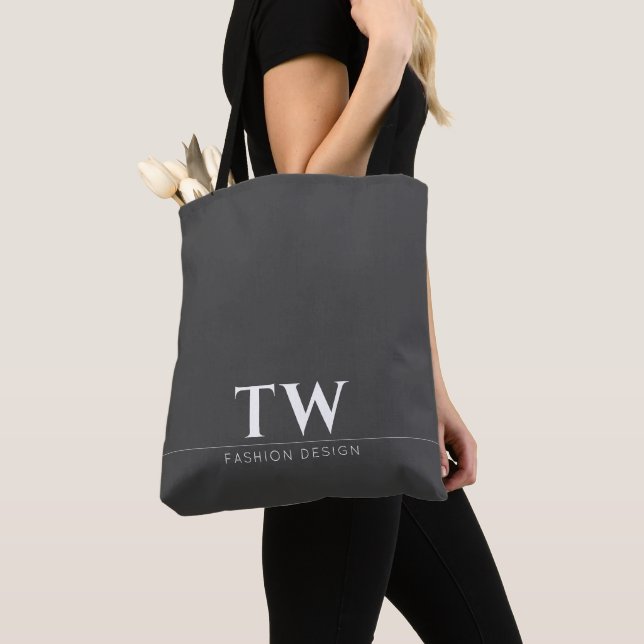 Fashion Designer Black Tote Bag (Close Up)