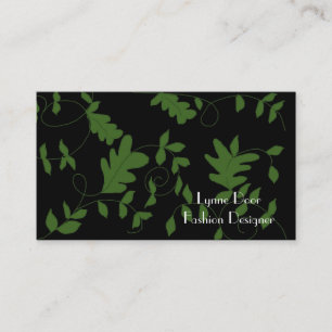 Fashion Designer Business Card Black and Green