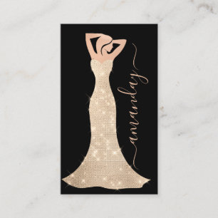 Fashion Designer Dress Logo QR Rose Black Business Card