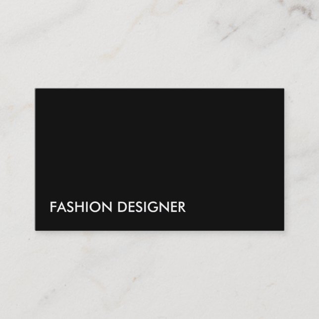 Fashion Designer Elegant Professional Simple Black Business Card (Front)