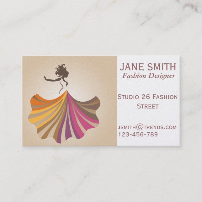 Fashion Designer freelance professional Business Card (Front)