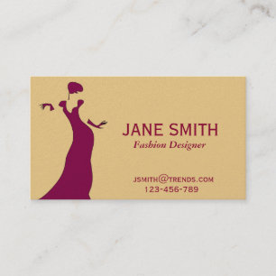 Fashion Designer freelance professional Business Card