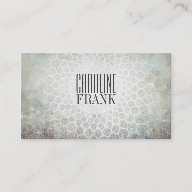 Fashion Designer Grey Tones Mandala Business Card (Front)