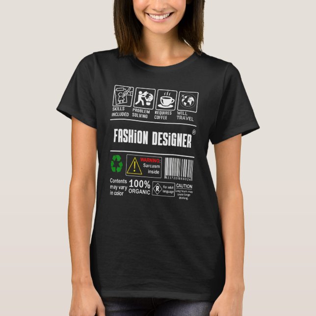 Fashion Designer Label Skills Problem Solving Coff T-Shirt (Front)
