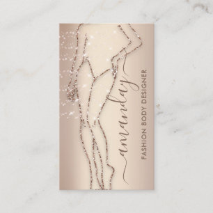 Fashion Designer Logo QR Rose Body Shape Care Business Card