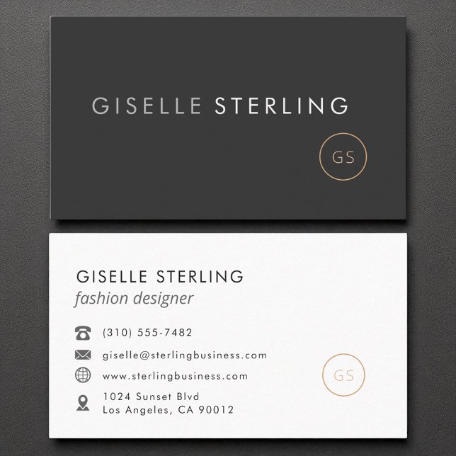 Fashion Designer Luxury Black Elegant Modern Business Card (Creator Uploaded)