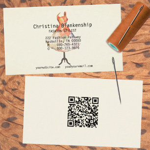 Fashion Designer Mannequin Torso QR Code Custom Business Card