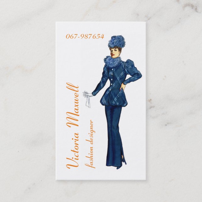 fashion designer stylist business card (Front)