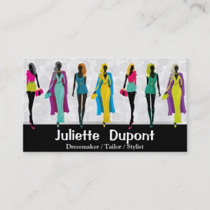 Fashion Designer Stylist glam black white Business Card