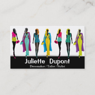 Fashion Designer Stylist glam black white Business Card