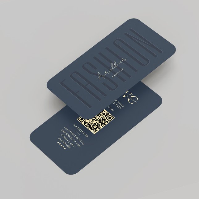 Fashion Designer Stylist Marketing Dark Blue Business Card (Fashion Designer Stylist Marketing Dark Blue Business Card
)