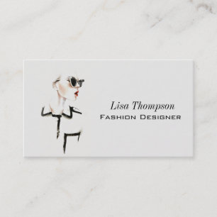Fashion Designer Woman Black Glass Woman Business Card
