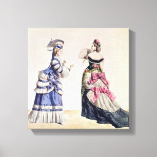 Fashion designs for women from the 1860's canvas print