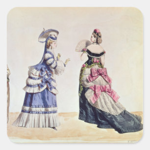 Fashion designs for women from the 1860's square sticker