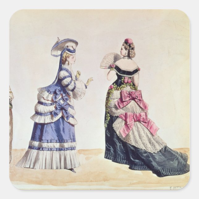 Fashion designs for women from the 1860's square sticker (Front)