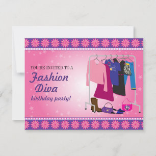 Fashion Diva Birthday Party Invitation