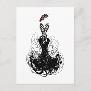 Fashion diva - Black and White Postcard
