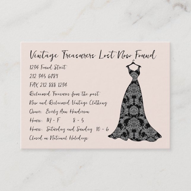 Fashion Diva - Customised Business Card (Front)