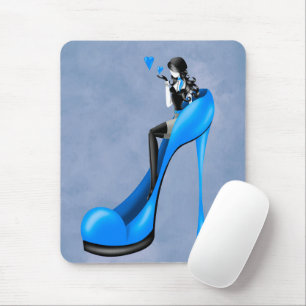 Fashion Diva in blue Stiletto Mouse Mat