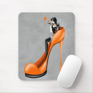 Fashion Diva in Orange Stiletto Mouse Mat