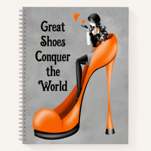 Fashion Diva in Stiletto orange Notebook