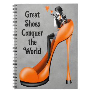 Fashion Diva in Stiletto orange Notebook