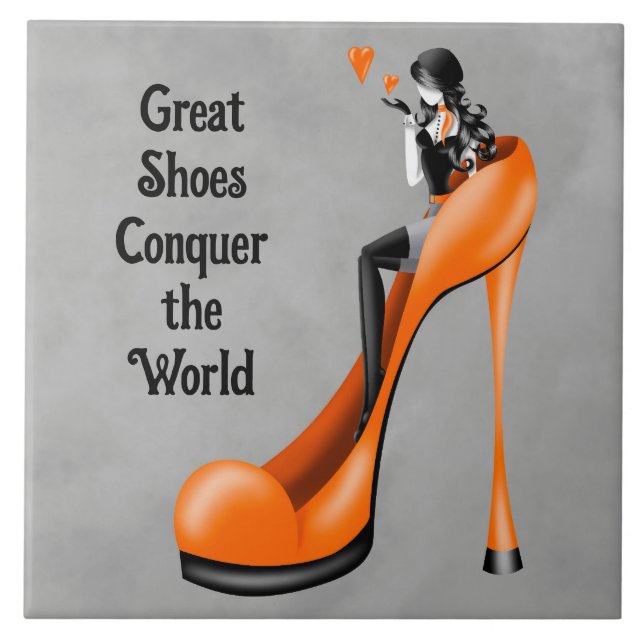 Fashion Diva in Stiletto orange  Tile (Front)