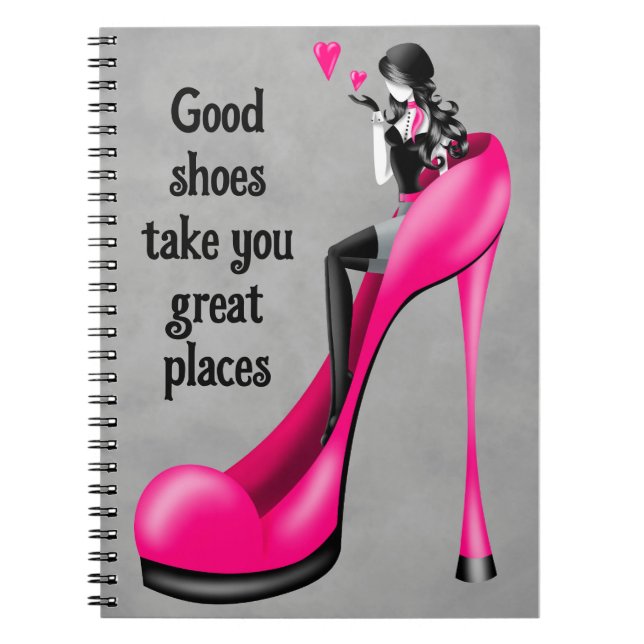 Fashion Diva in Stiletto   pink Notebook (Front)