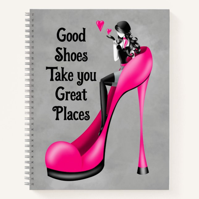 Fashion Diva in Stiletto pink Notebook (Front)