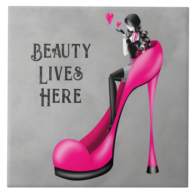 Fashion Diva in Stiletto Pink Tile (Front)