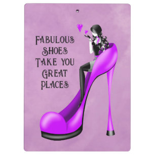 Fashion Diva in Stiletto Purple Clipboard
