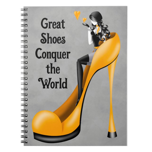 Fashion Diva in Stiletto yellow Notebook (Front)