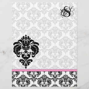Fashion Diva Pink Raspberry Monogram Damask