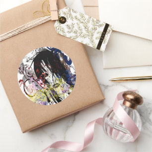 Fashion Diva Swirled Classic Round Sticker