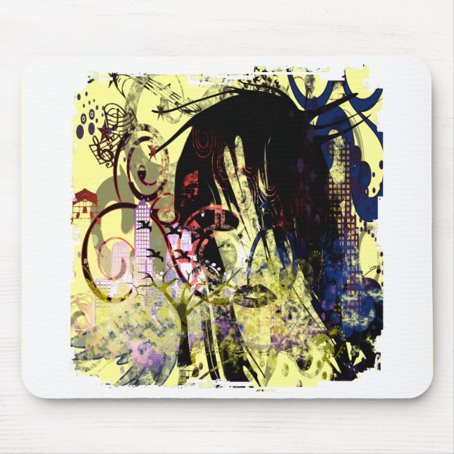 Fashion Diva Swirled Mouse Mat (Front)